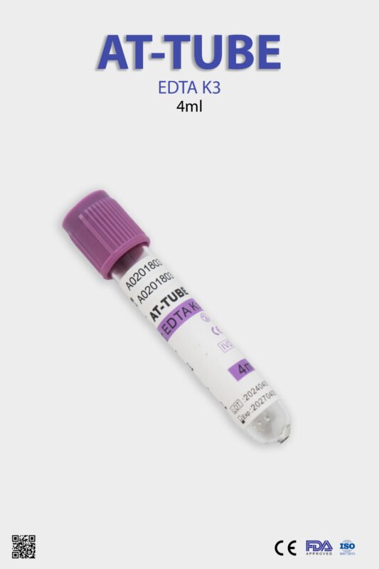 AT-Tube EDTA K3 – Blood Collection Tube for Hematology & CBC Testing