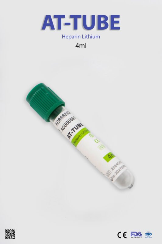 AT-Tube Heparin Lithium Tube – 4mL Blood Collection for Plasma Testing & Clinical Analysis