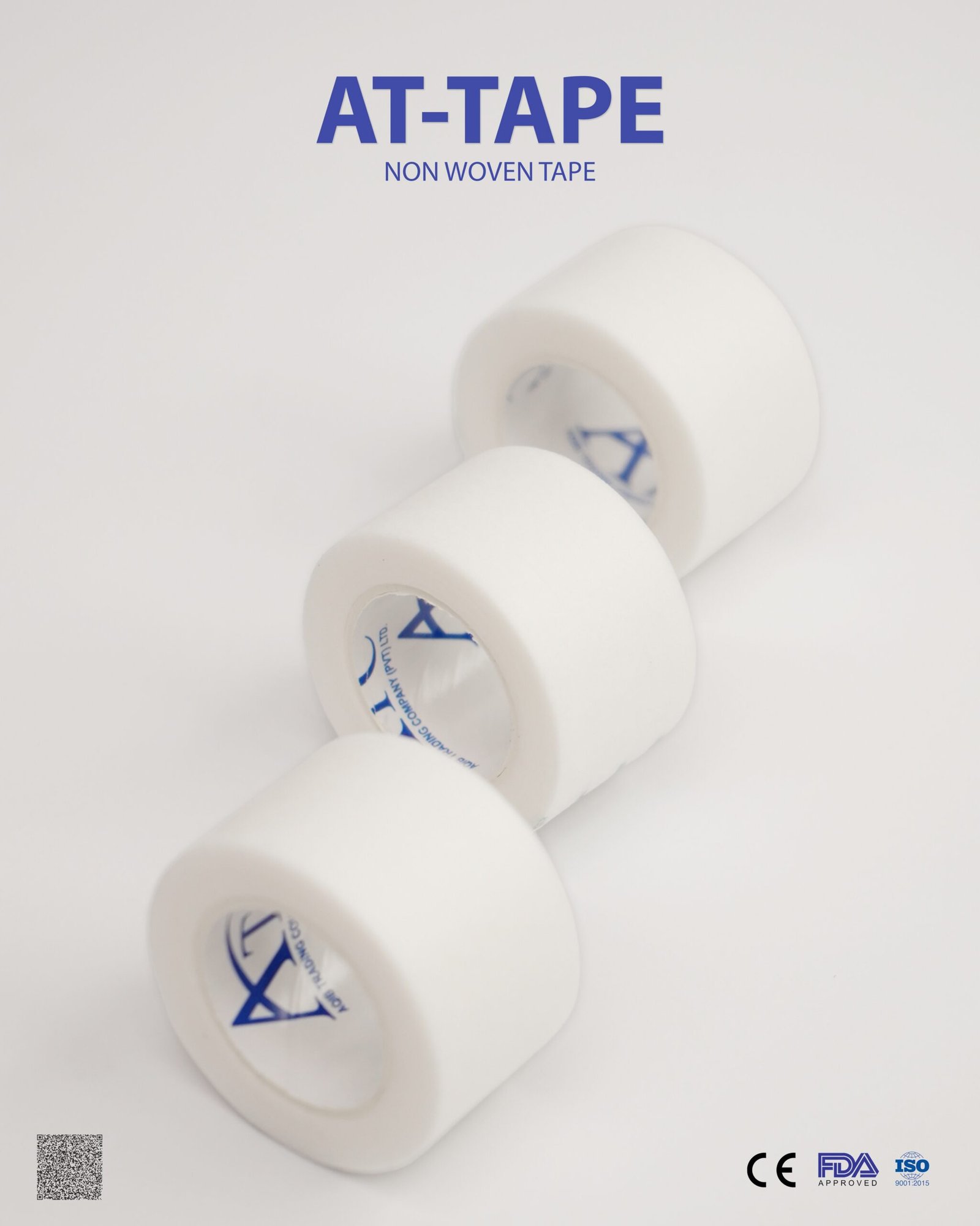 AT-Tape Non Woven Tape 2.5cm x 4.5m – Hypoallergenic Medical Tape