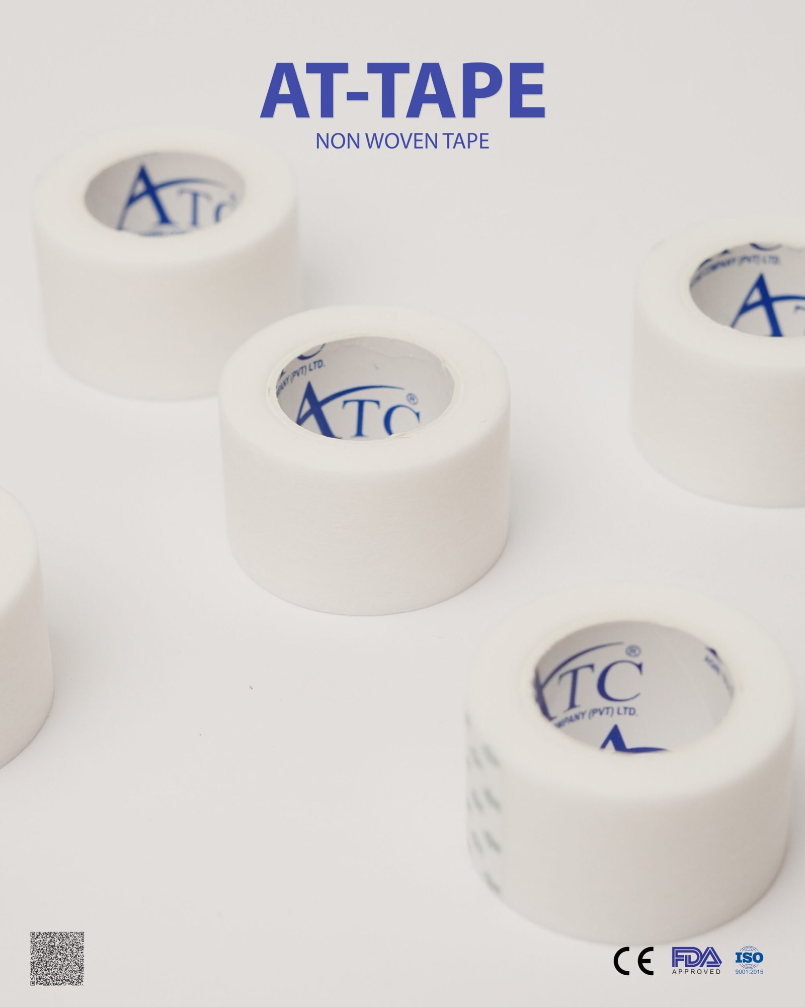 AT-Tape Non Woven Tape 2.5cm x 4.5m – Hypoallergenic Medical Tape